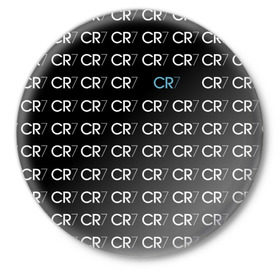 Значок с принтом Ronaldo CR7 в Тюмени,  металл | круглая форма, металлическая застежка в виде булавки | fc | real madrid | реал мадрид | спорт | спортивные | фк | футбол | футбольный клуб