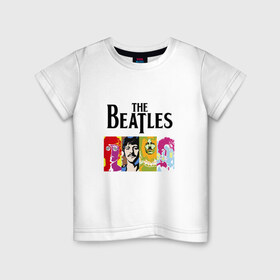 Детская футболка хлопок с принтом The Beatles в Тюмени, 100% хлопок | круглый вырез горловины, полуприлегающий силуэт, длина до линии бедер | битлз | джон леннон | джордж харрисон | пол маккартни | ринго старр