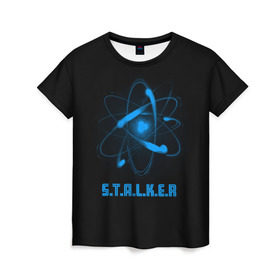 Женская футболка 3D с принтом Сталкер в Тюмени, 100% полиэфир ( синтетическое хлопкоподобное полотно) | прямой крой, круглый вырез горловины, длина до линии бедер | game | stalker | игры | сталкер