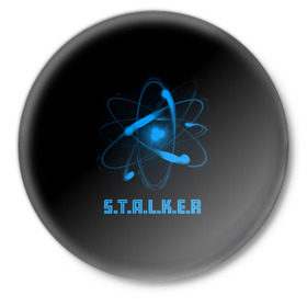 Значок с принтом Сталкер в Тюмени,  металл | круглая форма, металлическая застежка в виде булавки | game | stalker | игры | сталкер