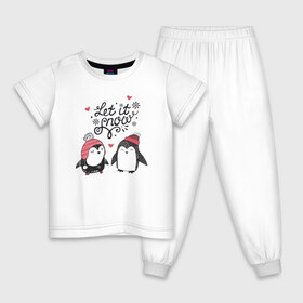 Детская пижама хлопок с принтом Пингвинчики в Тюмени, 100% хлопок |  брюки и футболка прямого кроя, без карманов, на брюках мягкая резинка на поясе и по низу штанин
 | зима | новый год | пингвин | подарок | рождество