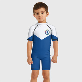 Детский купальный костюм 3D с принтом Chelsea  2018 в Тюмени, Полиэстер 85%, Спандекс 15% | застежка на молнии на спине | chelsea | fc | спорт | спортивные | фк | футбол | футбольный клуб | челси