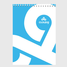 Скетчбук с принтом csgo - Cloud 9 (2018 Style) в Тюмени, 100% бумага
 | 48 листов, плотность листов — 100 г/м2, плотность картонной обложки — 250 г/м2. Листы скреплены сверху удобной пружинной спиралью | 0x000000123 | 9 | cloud9 | csgo | клауд | кс го