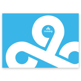 Поздравительная открытка с принтом cs:go - Cloud 9 (2018 Style) в Тюмени, 100% бумага | плотность бумаги 280 г/м2, матовая, на обратной стороне линовка и место для марки
 | Тематика изображения на принте: 0x000000123 | 9 | cloud9 | csgo | клауд | кс го