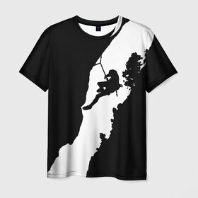 Мужская футболка 3D с принтом Climbing в Тюмени, 100% полиэфир | прямой крой, круглый вырез горловины, длина до линии бедер | climbing | климбинг | отвес | скала | скалодром | скалолаз | скалолазание | сколы | ущелье
