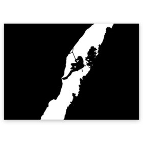 Поздравительная открытка с принтом Climbing в Тюмени, 100% бумага | плотность бумаги 280 г/м2, матовая, на обратной стороне линовка и место для марки
 | climbing | климбинг | отвес | скала | скалодром | скалолаз | скалолазание | сколы | ущелье