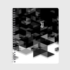 Тетрадь с принтом JUVENTUS GEOMETRY SPORT в Тюмени, 100% бумага | 48 листов, плотность листов — 60 г/м2, плотность картонной обложки — 250 г/м2. Листы скреплены сбоку удобной пружинной спиралью. Уголки страниц и обложки скругленные. Цвет линий — светло-серый
 | fc | juventus | спорт | спортивные | фк | футбол | футбольный клуб | ювентус