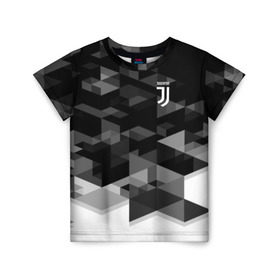 Детская футболка 3D с принтом Juventus 2018 Geometry Sport в Тюмени, 100% гипоаллергенный полиэфир | прямой крой, круглый вырез горловины, длина до линии бедер, чуть спущенное плечо, ткань немного тянется | Тематика изображения на принте: fc | juventus | спорт | спортивные | фк | футбол | футбольный клуб | ювентус