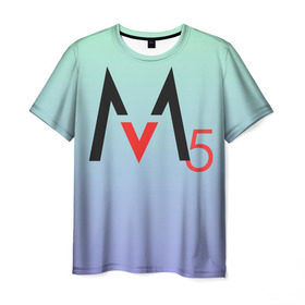 Мужская футболка 3D с принтом M5 в Тюмени, 100% полиэфир | прямой крой, круглый вырез горловины, длина до линии бедер | adam levine | maroon 5 | адам левин