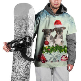 Накидка на куртку 3D с принтом Милые собачки в Тюмени, 100% полиэстер |  | Тематика изображения на принте: christmas | new year | год собаки | елка | елочки | новогодний | новый год | рождество | снег | снежинки | собака