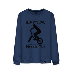 Мужской свитшот хлопок с принтом BMX FreeStyle в Тюмени, 100% хлопок |  | Тематика изображения на принте: bmx | freestyle | велик | велосипед | трюки | экстрим