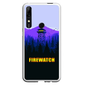 Чехол для Honor P Smart Z с принтом Firewatch в Тюмени, Силикон | Область печати: задняя сторона чехла, без боковых панелей | Тематика изображения на принте: вышка | закат | лес | пейзаж