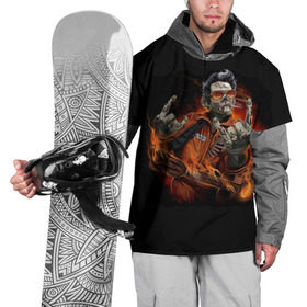 Накидка на куртку 3D с принтом Адский гитарист в Тюмени, 100% полиэстер |  | Тематика изображения на принте: гитара | гитарист | музыка | музыкант
