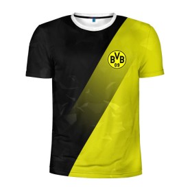 Мужская футболка 3D спортивная с принтом FC Borussia 2018 Элита в Тюмени, 100% полиэстер с улучшенными характеристиками | приталенный силуэт, круглая горловина, широкие плечи, сужается к линии бедра | боруссия | дортмунд