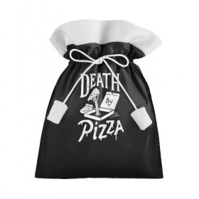 Подарочный 3D мешок с принтом Death By Pizza в Тюмени, 100% полиэстер | Размер: 29*39 см | рука | скелет | умереть от пицы