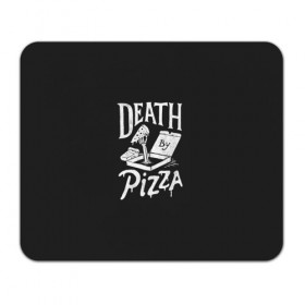 Коврик прямоугольный с принтом Death By Pizza в Тюмени, натуральный каучук | размер 230 х 185 мм; запечатка лицевой стороны | рука | скелет | умереть от пицы