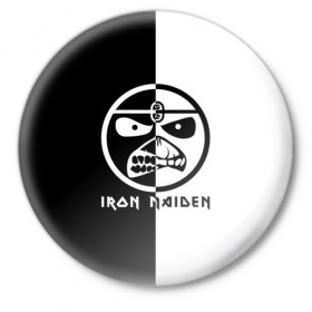 Значок с принтом Iron Maiden в Тюмени,  металл | круглая форма, металлическая застежка в виде булавки | 