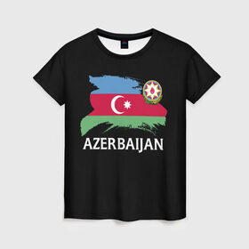 Женская футболка 3D с принтом Азербайджан в Тюмени, 100% полиэфир ( синтетическое хлопкоподобное полотно) | прямой крой, круглый вырез горловины, длина до линии бедер | azerbaijan | azerbaycan | baku | sssr | азербайджан | азербайджанская | азия | айзербайджан | баку | карта | мусульмане | народ | республика | советский союз | ссср | страна | флаг