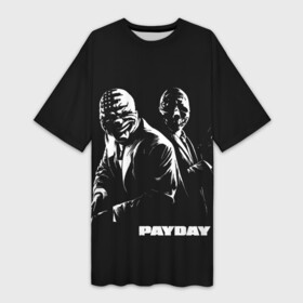 Платье-футболка 3D с принтом Payday в Тюмени,  |  | chains | dallas | heist | hoxton | payday | the heist | wolf | банк | грабители | мафиози | мафия | наемники | ограбление