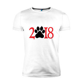 Мужская футболка премиум с принтом 2018 Год Собаки в Тюмени, 92% хлопок, 8% лайкра | приталенный силуэт, круглый вырез ворота, длина до линии бедра, короткий рукав | 