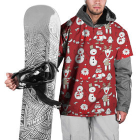 Накидка на куртку 3D с принтом Новый год в Тюмени, 100% полиэстер |  | дед мороз | новогодний олень | новый год | олень | пингвин | подарок на новый год | снеговик