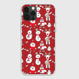 Чехол для iPhone 12 Pro с принтом Новый год в Тюмени, силикон | область печати: задняя сторона чехла, без боковых панелей | Тематика изображения на принте: дед мороз | новогодний олень | новый год | олень | пингвин | подарок на новый год | снеговик