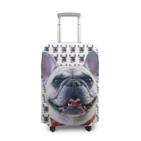 Чехол для чемодана 3D с принтом Французский бульдог в Тюмени, 86% полиэфир, 14% спандекс | двустороннее нанесение принта, прорези для ручек и колес | бульдог | бульдожка | пес | песик | собака | французский бульдог