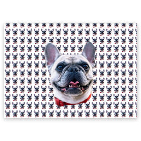 Поздравительная открытка с принтом Французский бульдог в Тюмени, 100% бумага | плотность бумаги 280 г/м2, матовая, на обратной стороне линовка и место для марки
 | бульдог | бульдожка | пес | песик | собака | французский бульдог