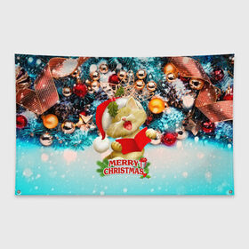 Флаг-баннер с принтом Котик в Тюмени, 100% полиэстер | размер 67 х 109 см, плотность ткани — 95 г/м2; по краям флага есть четыре люверса для крепления | christmas | new year | santa | дед мороз | елка | елочки | новогодний | новый год | рождество | сантаклаус | снег | снежинки
