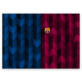 Поздравительная открытка с принтом FC Barca 2018 Creative uniform в Тюмени, 100% бумага | плотность бумаги 280 г/м2, матовая, на обратной стороне линовка и место для марки
 | fc | fc barcelona | fcb | барселона | спорт | спортивные | фк | футбол | футбольный клуб