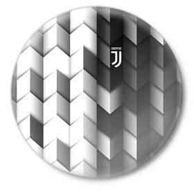 Значок с принтом Juventus 2018 Geometry Sport в Тюмени,  металл | круглая форма, металлическая застежка в виде булавки | fc | juventus | спорт | спортивные | фк | футбол | футбольный клуб | ювентус