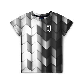 Детская футболка 3D с принтом Juventus 2018 Geometry Sport в Тюмени, 100% гипоаллергенный полиэфир | прямой крой, круглый вырез горловины, длина до линии бедер, чуть спущенное плечо, ткань немного тянется | fc | juventus | спорт | спортивные | фк | футбол | футбольный клуб | ювентус