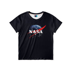 Детская футболка 3D с принтом NASA в Тюмени, 100% гипоаллергенный полиэфир | прямой крой, круглый вырез горловины, длина до линии бедер, чуть спущенное плечо, ткань немного тянется | 