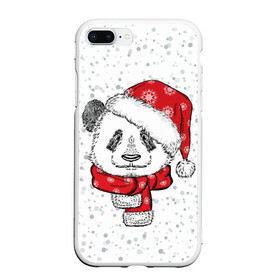 Чехол для iPhone 7Plus/8 Plus матовый с принтом Панда Санта в Тюмени, Силикон | Область печати: задняя сторона чехла, без боковых панелей | дед мороз | зима | медведь | праздник | рождество | санта клаус | снег | шапка | шарф