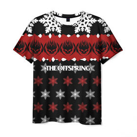 Мужская футболка 3D с принтом Праздничный The Offspring в Тюмени, 100% полиэфир | прямой крой, круглый вырез горловины, длина до линии бедер | Тематика изображения на принте: the offspring | офспринг | оффспринг | рок