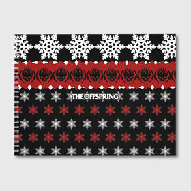 Альбом для рисования с принтом Праздничный The Offspring в Тюмени, 100% бумага
 | матовая бумага, плотность 200 мг. | Тематика изображения на принте: the offspring | офспринг | оффспринг | рок