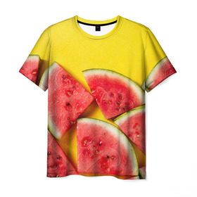 Мужская футболка 3D с принтом арбуз в Тюмени, 100% полиэфир | прямой крой, круглый вырез горловины, длина до линии бедер | berry | food | fruit | health | rest | summer | vegan | vegetarianism | vitamins | watermelon | арбуз | веган | вегетарианство | витамины | еда | здоровье | лето | отдых | фрукты | ягода
