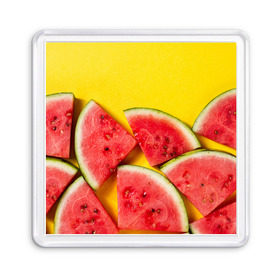 Магнит 55*55 с принтом арбуз в Тюмени, Пластик | Размер: 65*65 мм; Размер печати: 55*55 мм | Тематика изображения на принте: berry | food | fruit | health | rest | summer | vegan | vegetarianism | vitamins | watermelon | арбуз | веган | вегетарианство | витамины | еда | здоровье | лето | отдых | фрукты | ягода