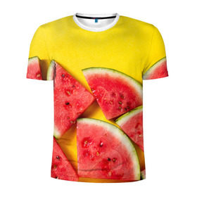 Мужская футболка 3D спортивная с принтом арбуз в Тюмени, 100% полиэстер с улучшенными характеристиками | приталенный силуэт, круглая горловина, широкие плечи, сужается к линии бедра | Тематика изображения на принте: berry | food | fruit | health | rest | summer | vegan | vegetarianism | vitamins | watermelon | арбуз | веган | вегетарианство | витамины | еда | здоровье | лето | отдых | фрукты | ягода