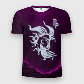 Мужская футболка 3D спортивная с принтом Козерог в Тюмени, 100% полиэстер с улучшенными характеристиками | приталенный силуэт, круглая горловина, широкие плечи, сужается к линии бедра | звезды | знаки зодиака | козерог | космос | созвездие