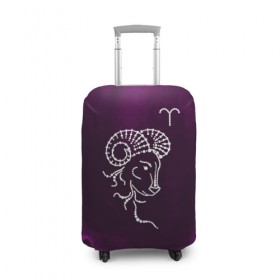 Чехол для чемодана 3D с принтом Овен в Тюмени, 86% полиэфир, 14% спандекс | двустороннее нанесение принта, прорези для ручек и колес | 