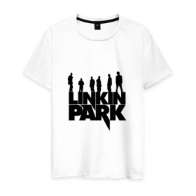 Мужская футболка хлопок с принтом Linkin Park в Тюмени, 100% хлопок | прямой крой, круглый вырез горловины, длина до линии бедер, слегка спущенное плечо. | bennington | chester | linkin park | альтернативный | беннингтон | группа | ленкин | линкин | майк | метал | музыкант | ню | нюметал | парк | певец | рок | рэп | честер | электроник