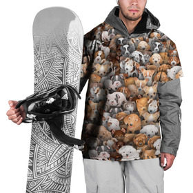 Накидка на куртку 3D с принтом Щенки в Тюмени, 100% полиэстер |  | бультерьер | корги | мопс | паттерн | пес | питбуль | породы | собака | собачка | хаски | щенок