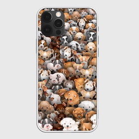 Чехол для iPhone 12 Pro Max с принтом Щенки в Тюмени, Силикон |  | бультерьер | корги | мопс | паттерн | пес | питбуль | породы | собака | собачка | хаски | щенок