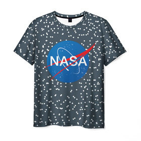 Мужская футболка 3D с принтом NASA в Тюмени, 100% полиэфир | прямой крой, круглый вырез горловины, длина до линии бедер | nasa | star | звезды | космос | наса