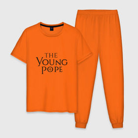 Мужская пижама хлопок с принтом The young pope в Тюмени, 100% хлопок | брюки и футболка прямого кроя, без карманов, на брюках мягкая резинка на поясе и по низу штанин
 | young pope | джуд лоу | молодой папа