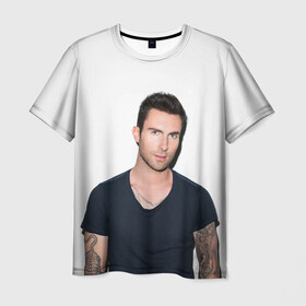 Мужская футболка 3D с принтом Адам в Тюмени, 100% полиэфир | прямой крой, круглый вырез горловины, длина до линии бедер | adam | levine | maroon 5 | адам | левин | марун 5