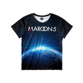 Детская футболка 3D с принтом Maroon 5 в Тюмени, 100% гипоаллергенный полиэфир | прямой крой, круглый вырез горловины, длина до линии бедер, чуть спущенное плечо, ткань немного тянется | Тематика изображения на принте: adam | levine | maroon 5 | адам | левин | марун 5