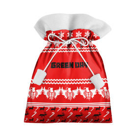Подарочный 3D мешок с принтом Праздничный Green Day в Тюмени, 100% полиэстер | Размер: 29*39 см | Тематика изображения на принте: green day | билли джо армстронг | грин дей | зелёный день | майк дёрнт | тре кул