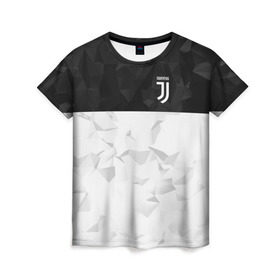 Женская футболка 3D с принтом Juventus 2018 Black and White в Тюмени, 100% полиэфир ( синтетическое хлопкоподобное полотно) | прямой крой, круглый вырез горловины, длина до линии бедер | Тематика изображения на принте: fc | juventus | спорт | спортивные | фк | футбол | футбольный клуб | ювентус